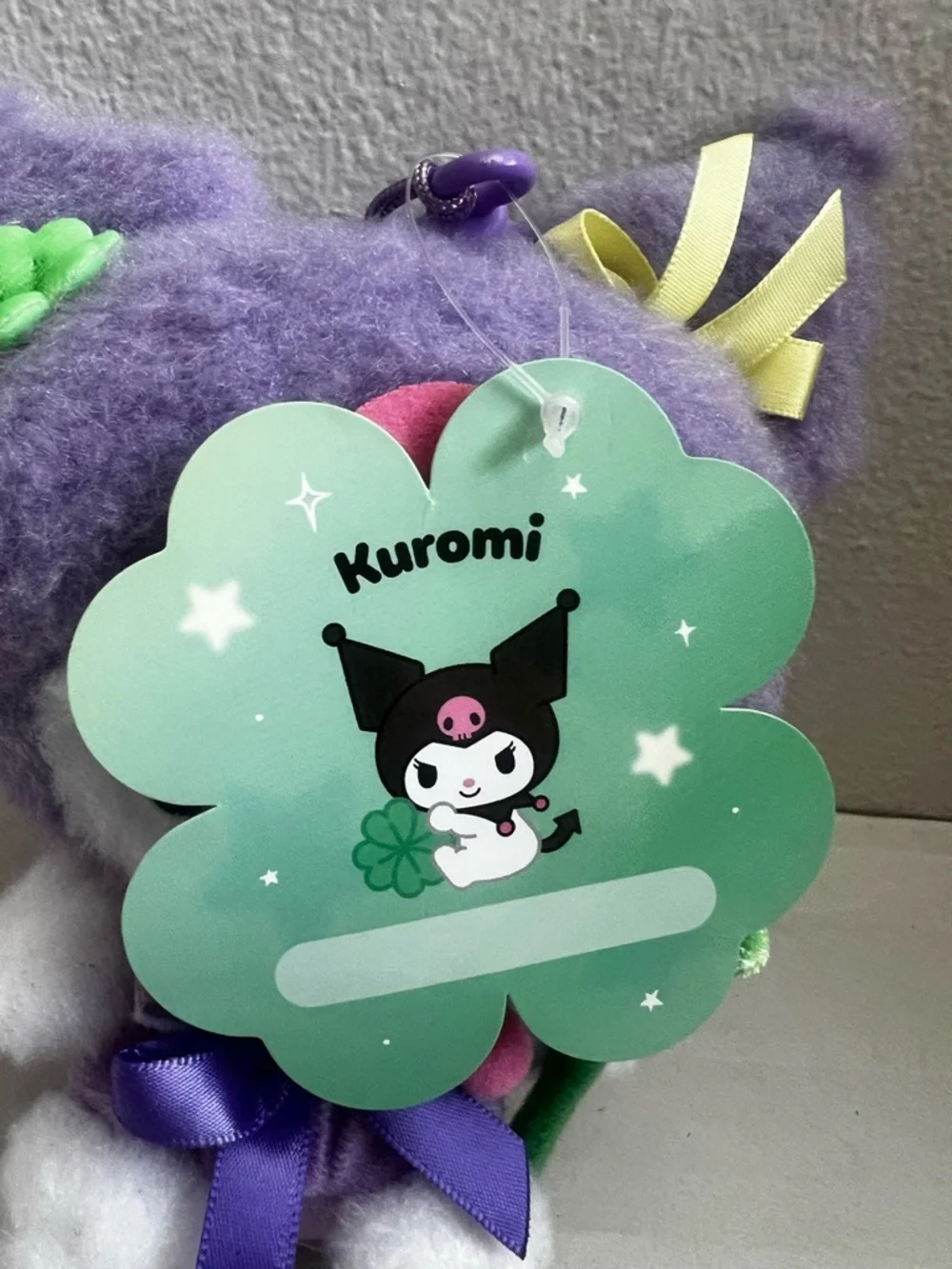 Sanrio Kuromi Limited Edition Four-Leaf Clover 6” Plush Toy Bag Charm‎ Kawaii